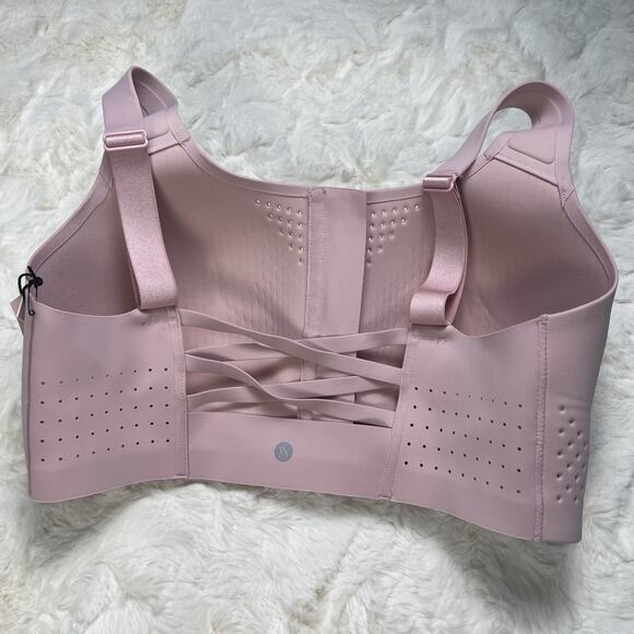 Victoria’s Secret Pink Featherweight Max Sports Bra Zip Front Strappy Back 34DD - Picture 2 of 9